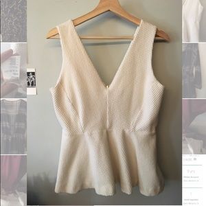 H&M deep v woven peplum sleeveless top